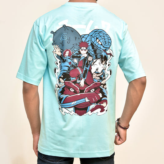 Teezen Azure Harmony Graphic Tee: Embrace the Spirit of Naruto