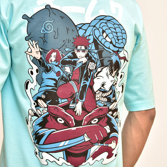 Teezen Azure Harmony Graphic Tee: Embrace the Spirit of Naruto