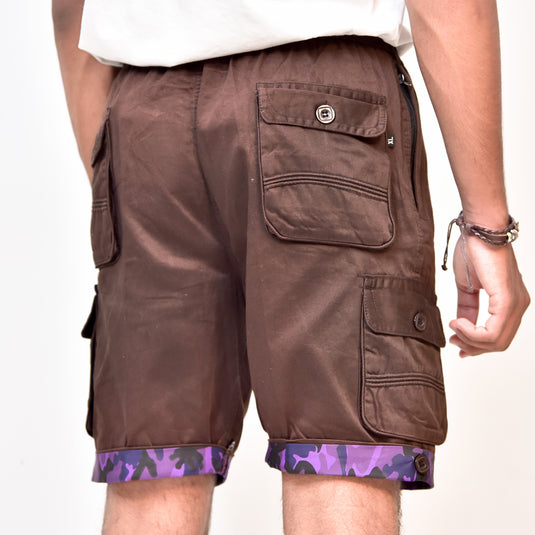 Teezen Multi-Colored Camo Border Cargo Shorts – Bold, Functional, and Stylish