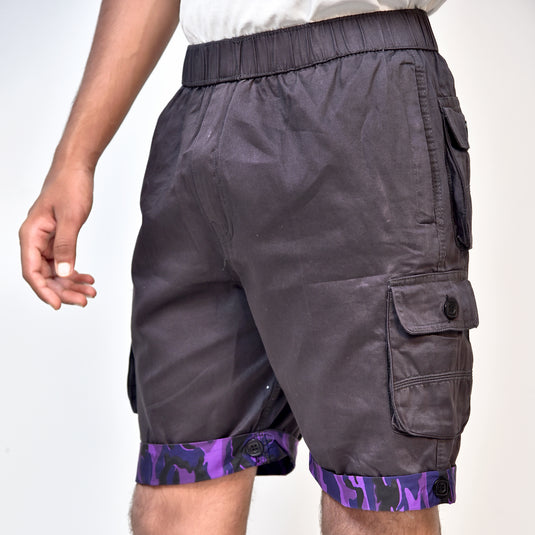 Teezen Multi-Colored Camo Border Cargo Shorts – Bold, Functional, and Stylish