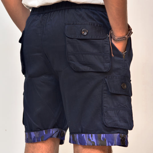 Teezen Multi-Colored Camo Border Cargo Shorts – Bold, Functional, and Stylish