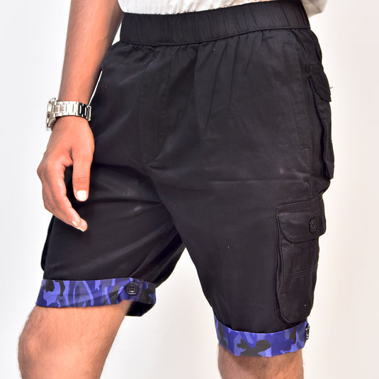 Teezen Multi-Colored Camo Border Cargo Shorts – Bold, Functional, and Stylish