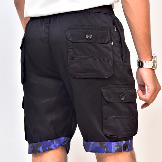 Teezen Multi-Colored Camo Border Cargo Shorts – Bold, Functional, and Stylish